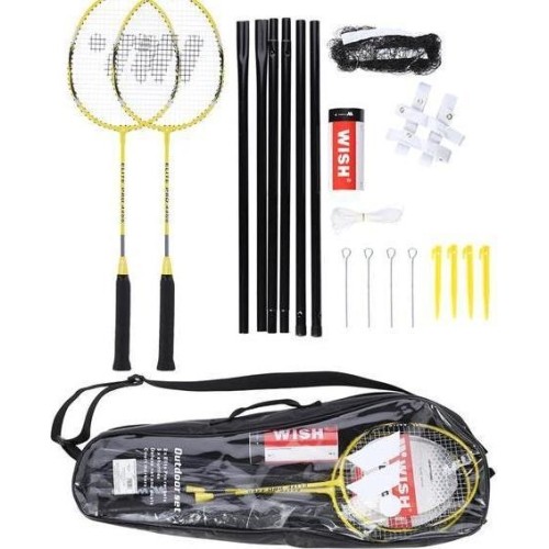 ALUMTEC 4466 ZESTAW DO BADMINTONA 2 SZT + LOTKI 3 SZT+SIATKA+LINIE WISH