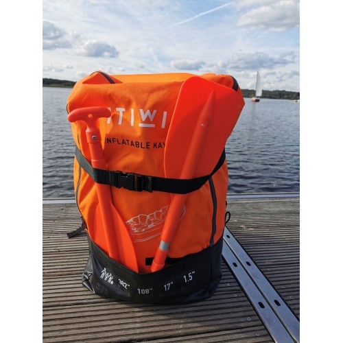 Wiosło teleskopowe BasicNature Mini 107cm, pomarańczowe