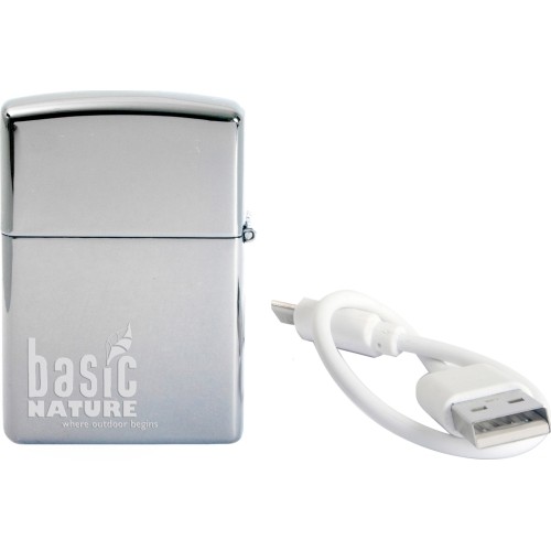  Zapalniczka wiatroodporna polerowana BasicNature Arc USB