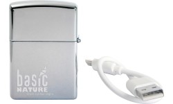  Zapalniczka wiatroodporna polerowana BasicNature Arc USB