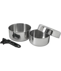 Zestaw garnków turystycznych BasicNature Biwak 1 -  Stal nierdzewna