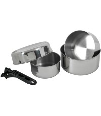 Zestaw naczyń turystycznych BasicNature Zestaw Biwak 2 - ze stali nierdzewnej