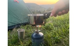 Zestaw naczyń BasicNature Biwak 2, stal nierdzewna
