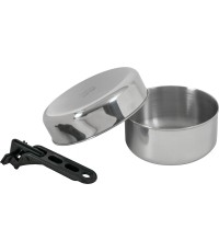 Zestaw garnków turystycznych BasicNature Junior - ze stali nierdzewnej