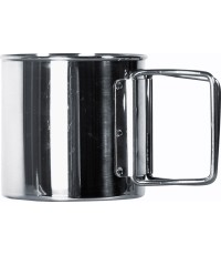 Kubek turystyczny ze stali nierdzewnej ze skłądanym uchem BasicNature Space Safer Mini - 0,35 l