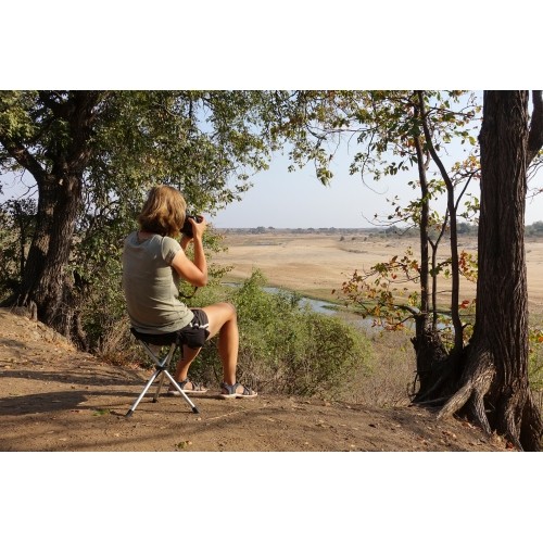 3-nożny składany stołek turystyczny, Krzesło wędkarskie BasicNature Sandwich, Czarny