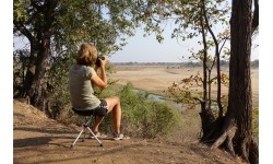 3-nożny składany stołek turystyczny, Krzesło wędkarskie BasicNature Sandwich, Czarny