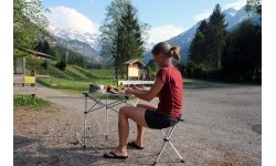 3-nożny składany stołek turystyczny, Krzesło wędkarskie BasicNature Sandwich, Czarny