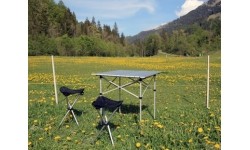 Stół składany BasicNature Travelchair Roll Table Small, 70x70 cm