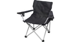 Turystyczne krzesło składane kempingowe z podłokietnikami BasicNature Travel Comfort, Czarne