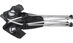 Turystyczne krzesło składane kempingowe z podłokietnikami BasicNature Travel Comfort, Czarne