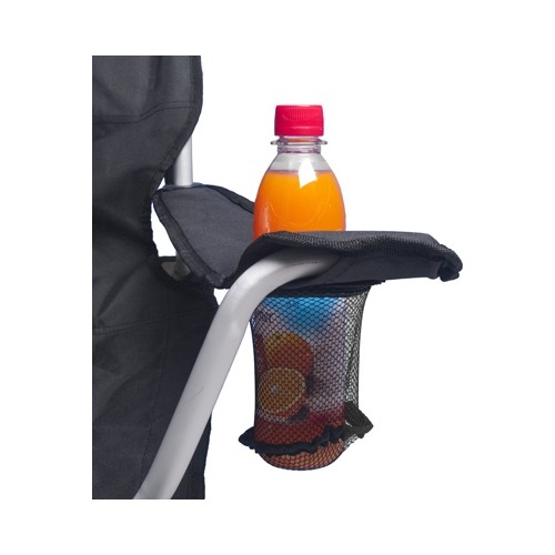 Turystyczne krzesło składane kempingowe z podłokietnikami BasicNature Travel Comfort, Czarne