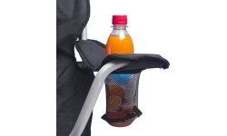 Turystyczne krzesło składane kempingowe z podłokietnikami BasicNature Travel Comfort, Czarne