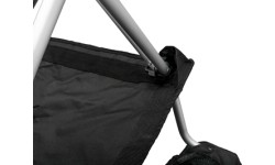 Turystyczne krzesło składane kempingowe z podłokietnikami BasicNature Travel Comfort, Czarne