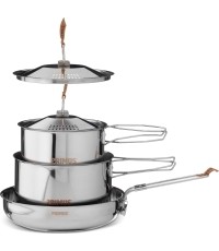 Zestaw garnków turystycznych Primus Stainless Steel Campfire - Mały