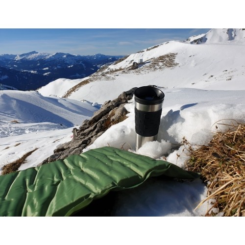 Pompowana turystyczna piknikowa mata do siedzenia BasicNature Olive - 40x30 cm