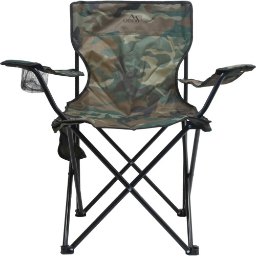 Turystyczne krzesło składane z podłokietnikami Cattara ARMIA BARI - Moro