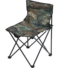 Krzesło składane turystyczne kempingowe wędkarskie z oparciem Cattara Lipari Armia - Moro