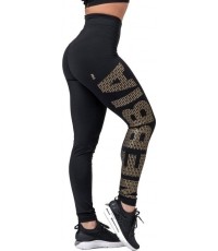 Damskie legginsy Nebbia Gold Print 827 - Czarny
