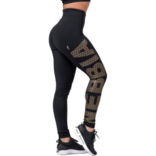 Damskie legginsy Nebbia Gold Print 827 - Czarny