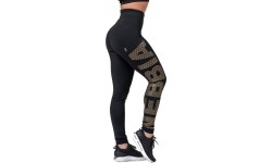 Damskie legginsy Nebbia Gold Print 827 - Czarny