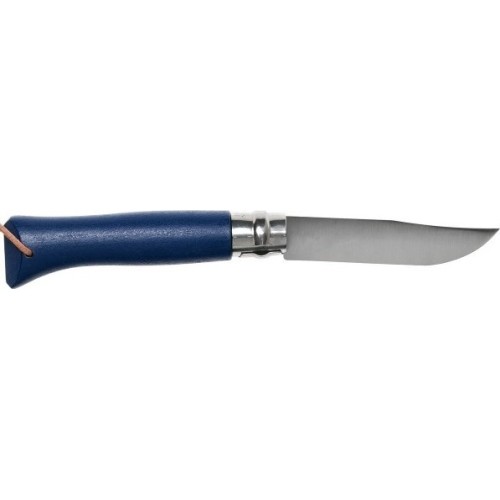 Nóż z paskiem Opinel Colorama 08 Inox, granatowy, w etui