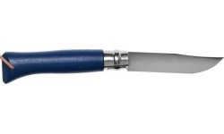 Opinel Colorama 08 Inox Nóż do chwytania z paskiem, granatowy, z okładziną