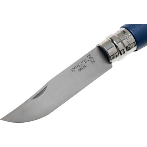 Opinel Colorama 08 Inox Nóż do chwytania z paskiem, granatowy, z okładziną