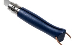 Nóż z paskiem Opinel Colorama 08 Inox, granatowy, w etui