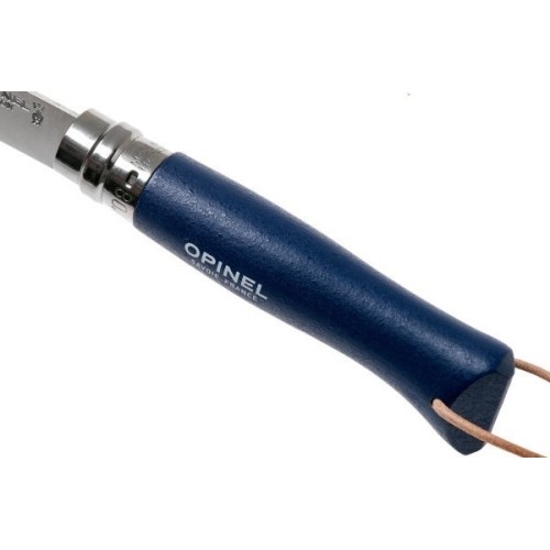 Nóż z paskiem Opinel Colorama 08 Inox, granatowy, w etui