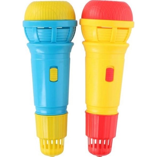 Mikrofon Eddy Toys, 8,2x8,2x24 cm - Żółty/niebieski