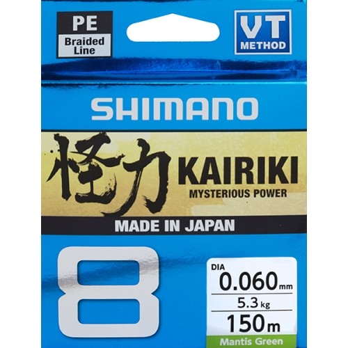Plecionka Shimano Kairiki 8, 150 m, 0,19 mm, 12 kg, zielona