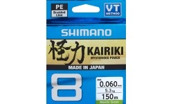 Plecionka Shimano Kairiki 8, 150 m, 0,19 mm, 12 kg, zielona