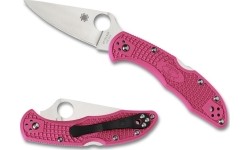 Składany nóż myśliwski survivalowy Spyderco C11FPPNS30V Delica - różowy