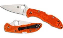 Nóż składany Spyderco C11FPOR Delica 4, Flat Ground, Pomarańczowy