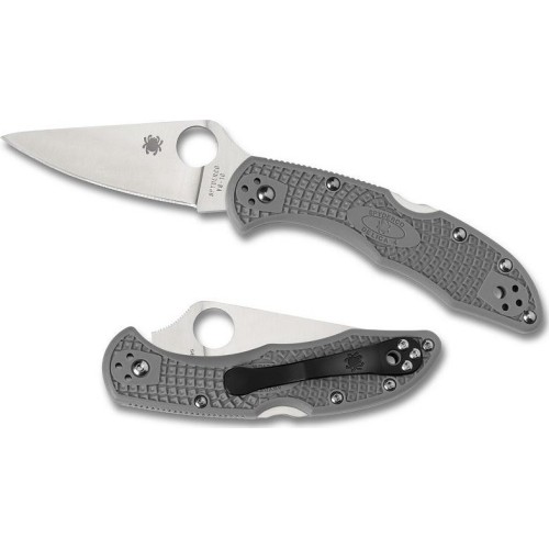 Nóż składany Spyderco C11FPGY Delica 4, Flat Ground - szary