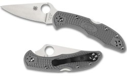 Nóż składany Spyderco C11FPGY Delica 4, Flat Ground - szary