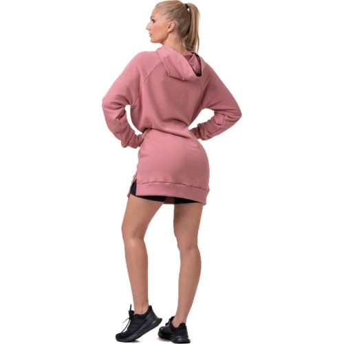 Damska długa bluza z kapturem Nebbia Everyday Hero 580 - Marron