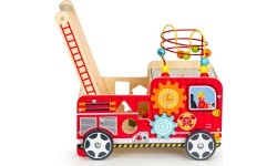 Wooden Educational Pushchair With Blocks Eco Toys Fire Brigade
