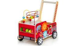 Wooden Educational Pushchair With Blocks Eco Toys Fire Brigade