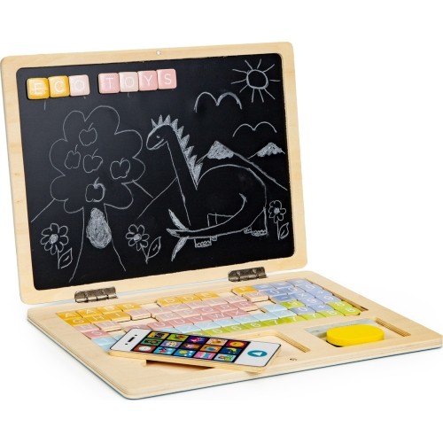 Educational Magnetic Board Laptop With Letters And Numbers Eco Toys, Bue
