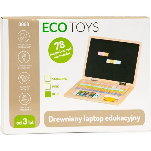 Educational Magnetic Board Laptop With Letters And Numbers Eco Toys, Bue