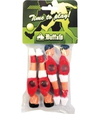 Zapasowe piłkarzyki Buffalo, czerwony/biały, 13 mm, 4 szt.