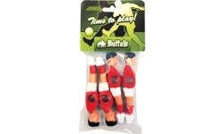 Zapasowe piłkarzyki Buffalo, czerwony/biały, 13 mm, 4 szt.