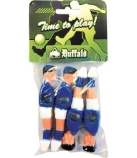 Zapasowe piłkarzyki Buffalo, niebiesko-białe, 13 mm, 4 szt.