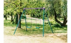 Huśtawka ogrodowa na plac zabaw dla dzieci Plum Sedna - podwójna, turkusowa, metalowa