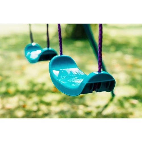Huśtawka ogrodowa na plac zabaw dla dzieci Plum Sedna - podwójna, turkusowa, metalowa
