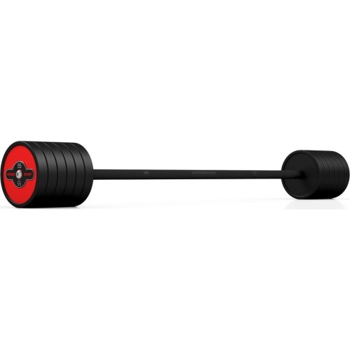 Sztanga gumowana prosta 55 kg czerwony połysk - Marbo Sport