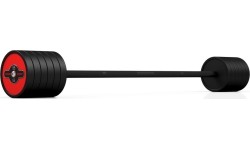 Sztanga gumowana prosta 55 kg czerwony połysk - Marbo Sport