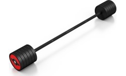 Sztanga gumowana prosta 55 kg czerwony połysk - Marbo Sport